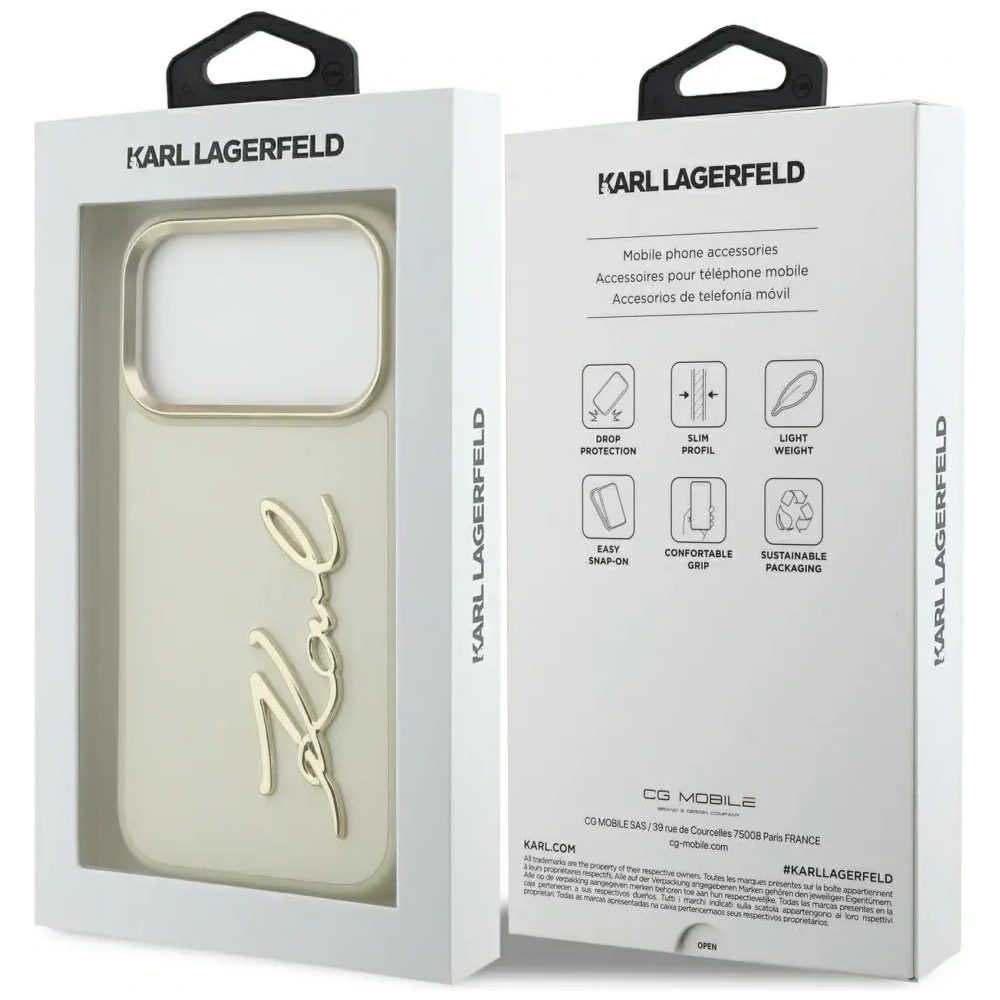 Etui Karl Lagerfeld Karl Script Logo do Apple iPhone 17 Pro beżowy