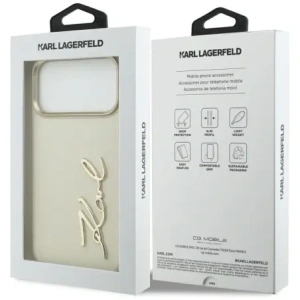 Etui Karl Lagerfeld Karl Script Logo do Apple iPhone 17 Pro Max beżowy
