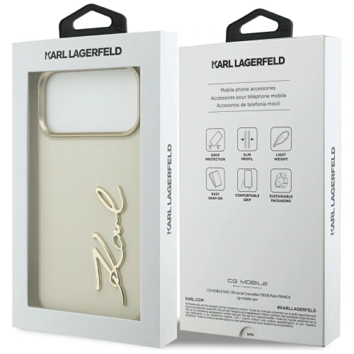 Etui Karl Lagerfeld Karl Script Logo do Apple iPhone 17 Pro Max beżowy