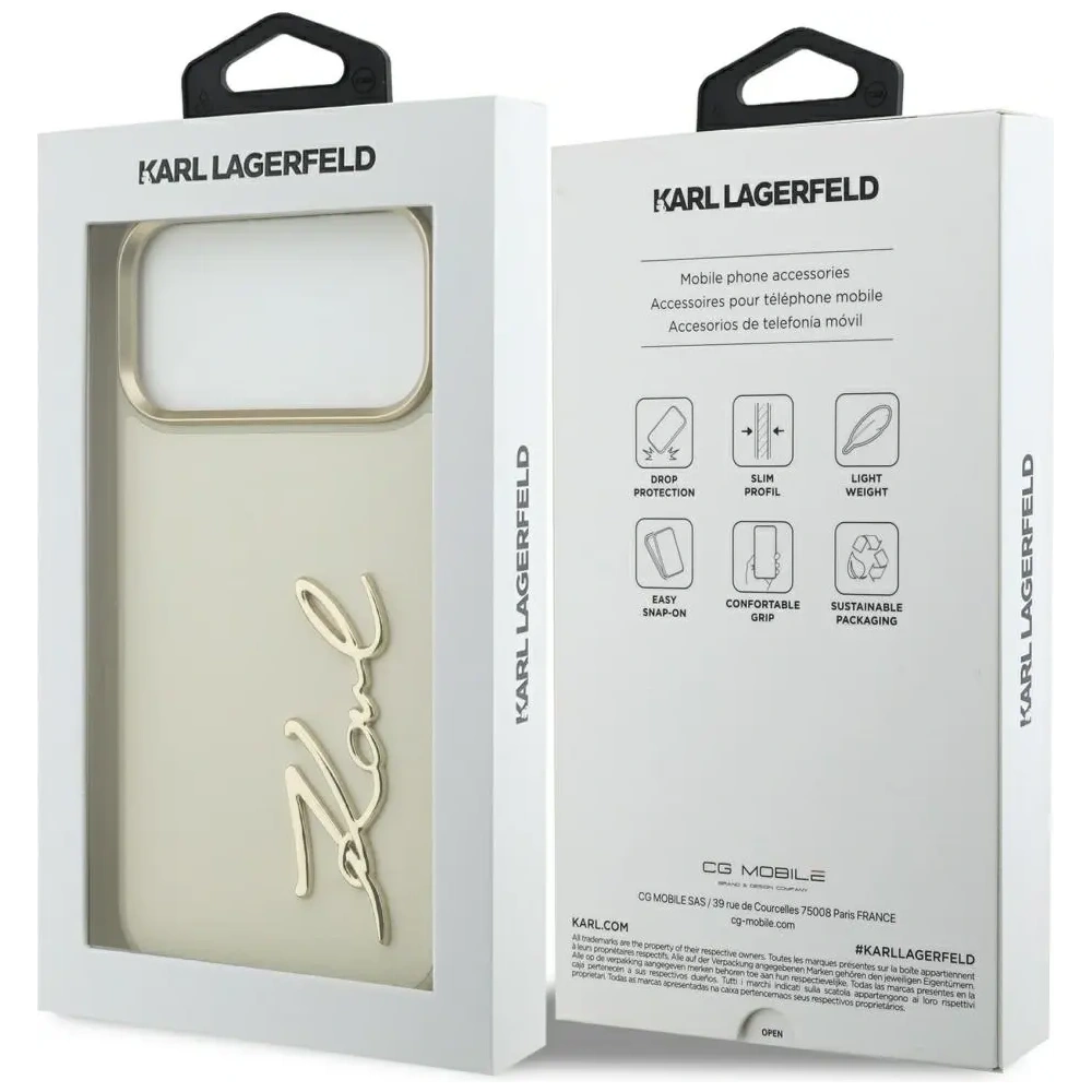 Etui Karl Lagerfeld Karl Script Logo do Apple iPhone 17 Pro Max beżowy