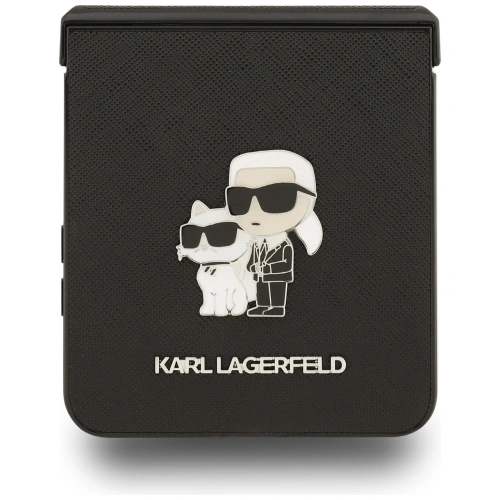 Etui Karl Lagerfeld Saffiano Karl&Choupette Pin do Samsung Galaxy Z Flip7 czarny