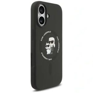 Etui Karl Lagerfeld Silicone Karl&Choupette Ring MagSafe do Apple iPhone 17 czarny