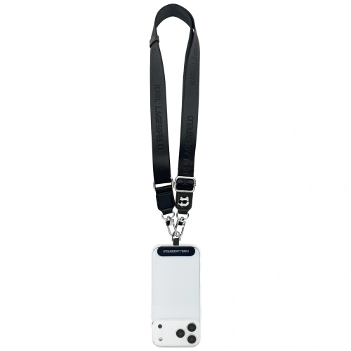 Uniwersalna smycz Karl Lagerfeld Universal Strap Tether Patch Choupette Metal Logo czarny