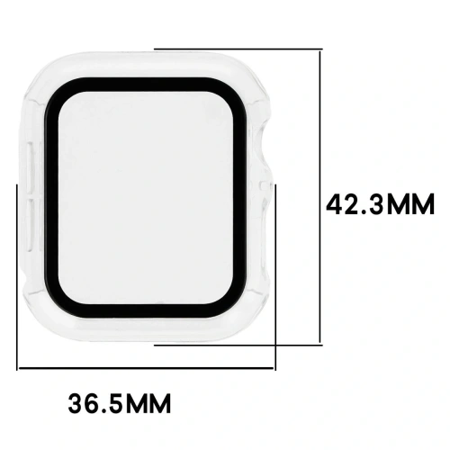 Etui ze szkłem do zegarka Bizon Case+Glass Watch do Apple Watch SE 3 / SE 2 / SE / 6 / 5 / 4 40mm przezroczyste