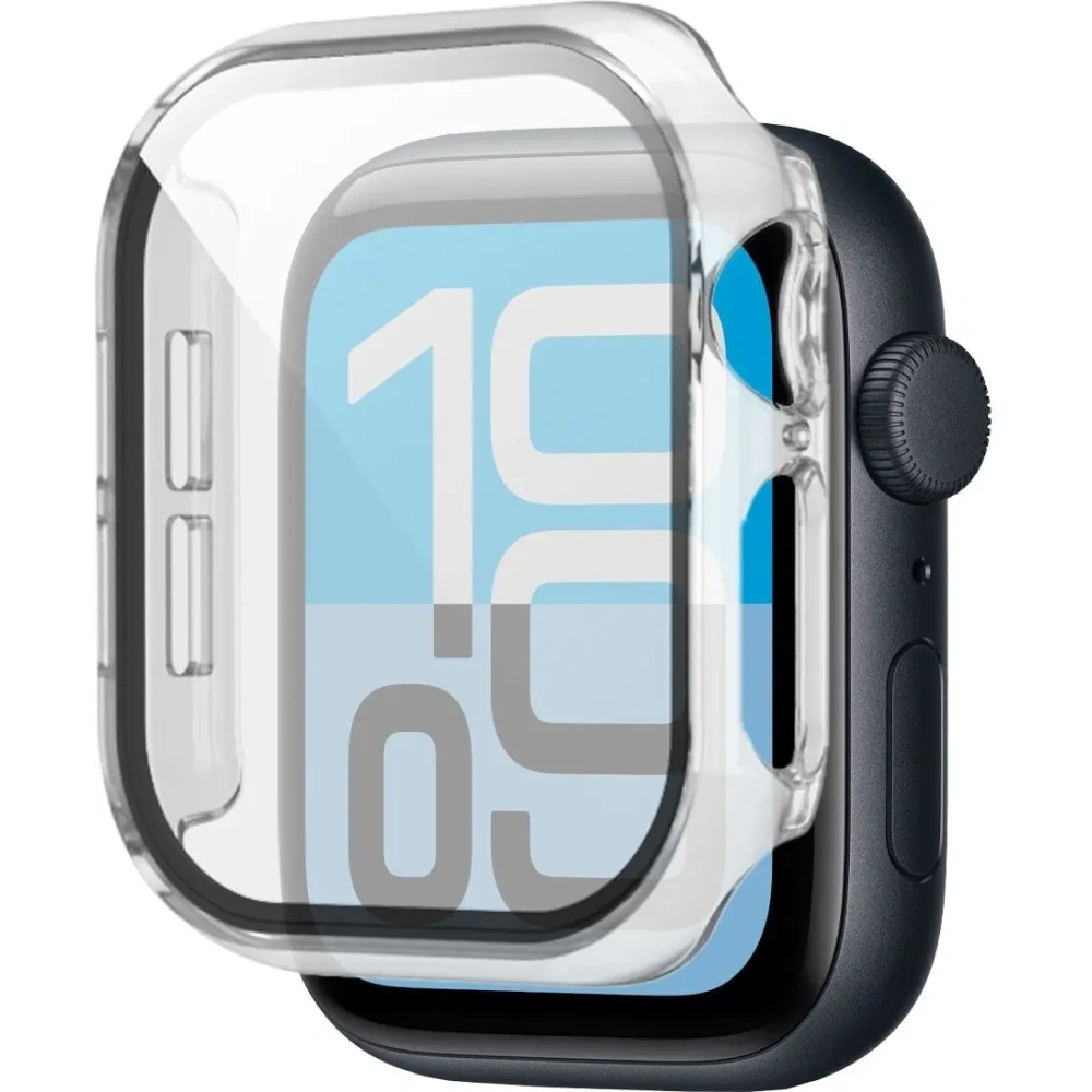 Etui ze szkłem do zegarka Bizon Case+Glass Watch do Apple Watch SE 3 / SE 2 / SE / 6 / 5 / 4 40mm przezroczyste