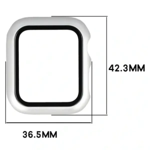 Etui ze szkłem do zegarka Bizon Case+Glass Watch do Apple Watch SE 3 / SE 2 / SE / 6 / 5 / 4 40mm matowe srebrne