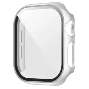 Etui ze szkłem do zegarka Bizon Case+Glass Watch do Apple Watch SE 3 / SE 2 / SE / 6 / 5 / 4 40mm matowe srebrne