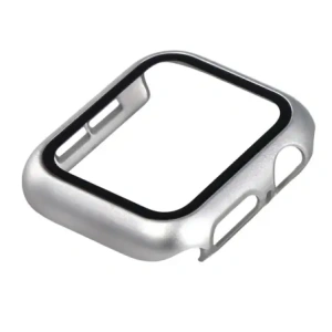 Etui ze szkłem do zegarka Bizon Case+Glass Watch do Apple Watch SE 3 / SE 2 / SE / 6 / 5 / 4 40mm matowe srebrne