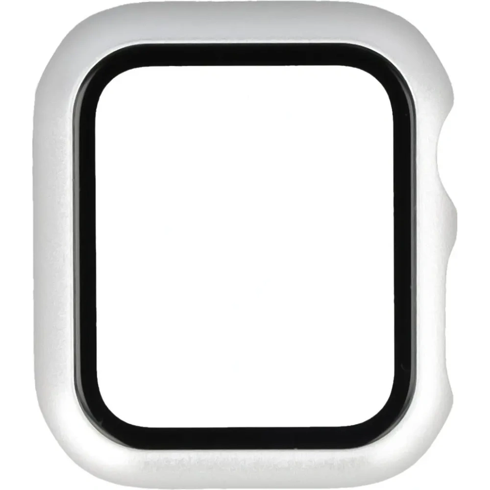 Etui ze szkłem do zegarka Bizon Case+Glass Watch do Apple Watch SE 3 / SE 2 / SE / 6 / 5 / 4 40mm matowe srebrne