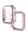 Etui ze szkłem do zegarka Bizon Case+Glass Watch do Apple Watch SE 3 / SE 2 / SE / 6 / 5 / 4 40mm różowozłote