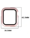 Etui ze szkłem do zegarka Bizon Case+Glass Watch do Apple Watch SE 3 / SE 2 / SE / 6 / 5 / 4 40mm różowozłote