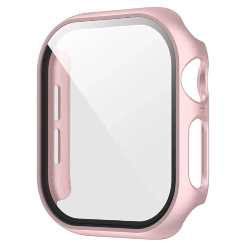 Etui ze szkłem do zegarka Bizon Case+Glass Watch do Apple Watch SE 3 / SE 2 / SE / 6 / 5 / 4 40mm różowozłote