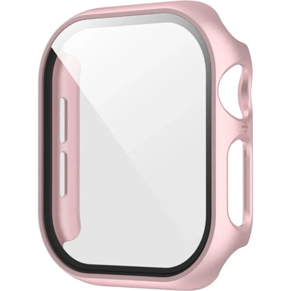 Etui ze szkłem do zegarka Bizon Case+Glass Watch do Apple Watch SE 3 / SE 2 / SE / 6 / 5 / 4 40mm różowozłote