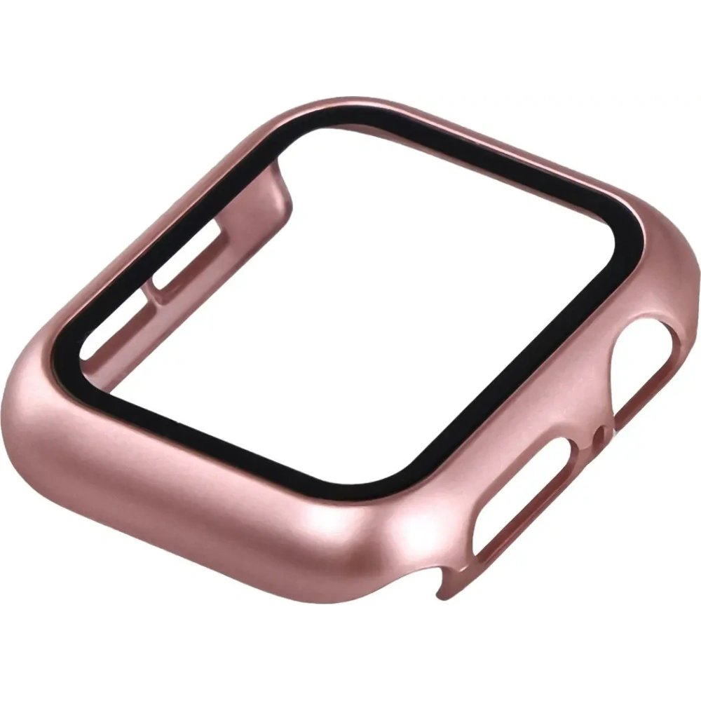 Etui ze szkłem do zegarka Bizon Case+Glass Watch do Apple Watch SE 3 / SE 2 / SE / 6 / 5 / 4 40mm różowozłote