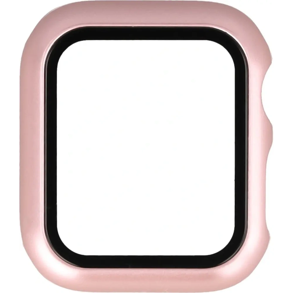 Etui ze szkłem do zegarka Bizon Case+Glass Watch do Apple Watch SE 3 / SE 2 / SE / 6 / 5 / 4 40mm różowozłote