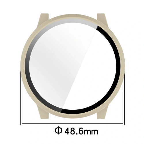Etui ze szkłem do zegarka Bizon Case+Glass Watch do Garmin Venu 4 45mm beżowe