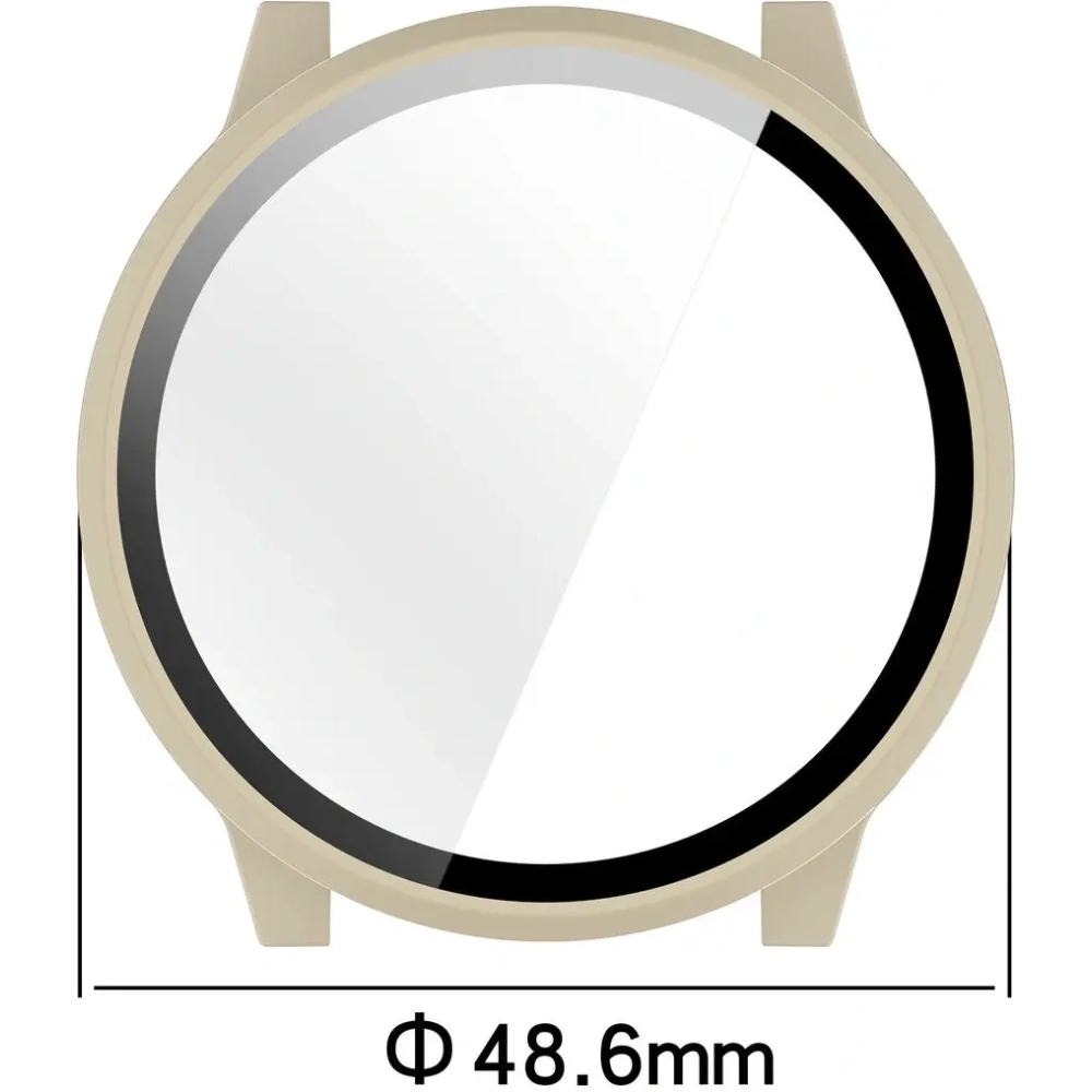 Etui ze szkłem do zegarka Bizon Case+Glass Watch do Garmin Venu 4 45mm beżowe