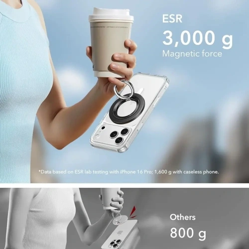 Uchwyt ESR Magnetic 360 Halolock MagSafe Phone Ring Black