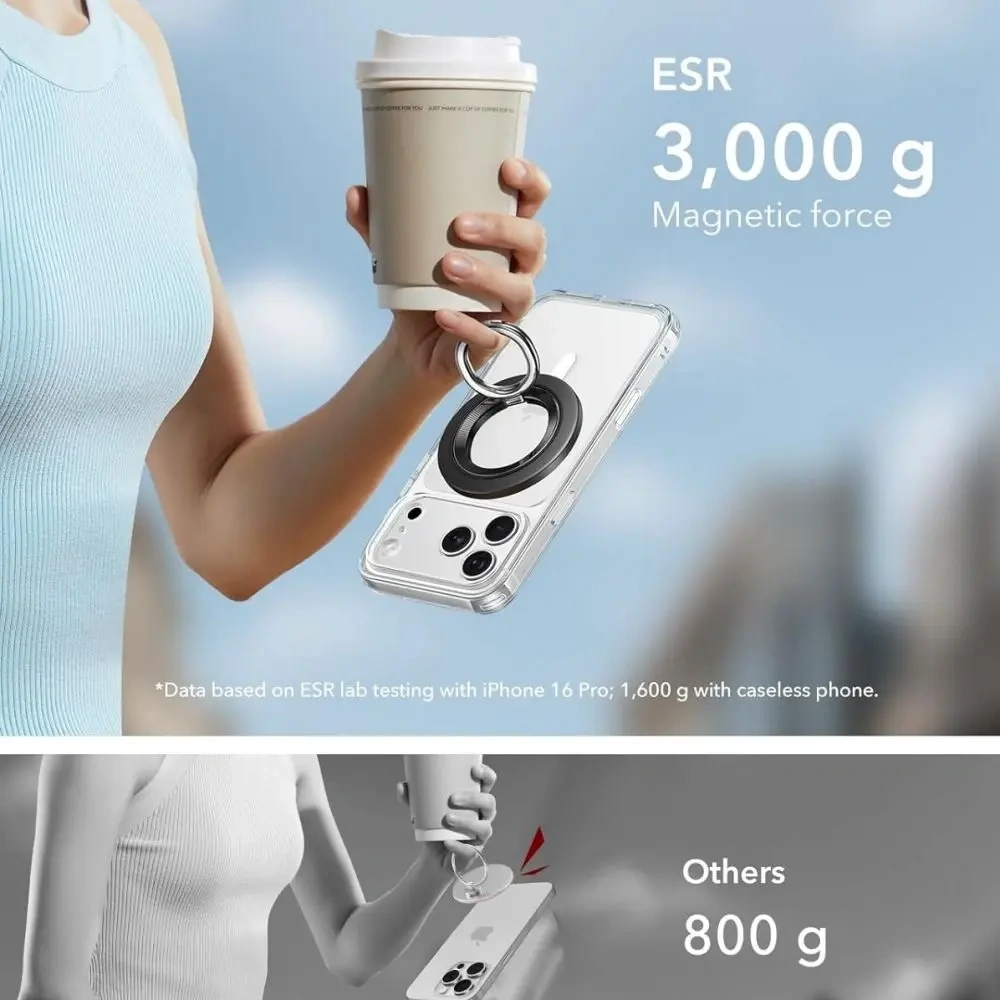 Uchwyt ESR Magnetic 360 Halolock MagSafe Phone Ring Black