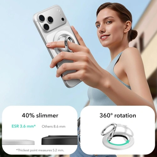 Uchwyt ESR Magnetic 360 Halolock MagSafe Phone Ring White