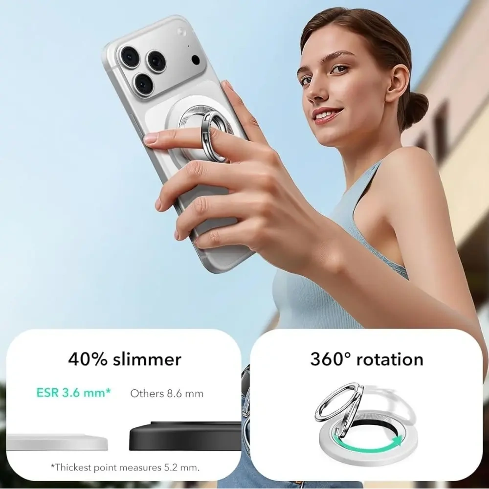 Uchwyt ESR Magnetic 360 Halolock MagSafe Phone Ring White
