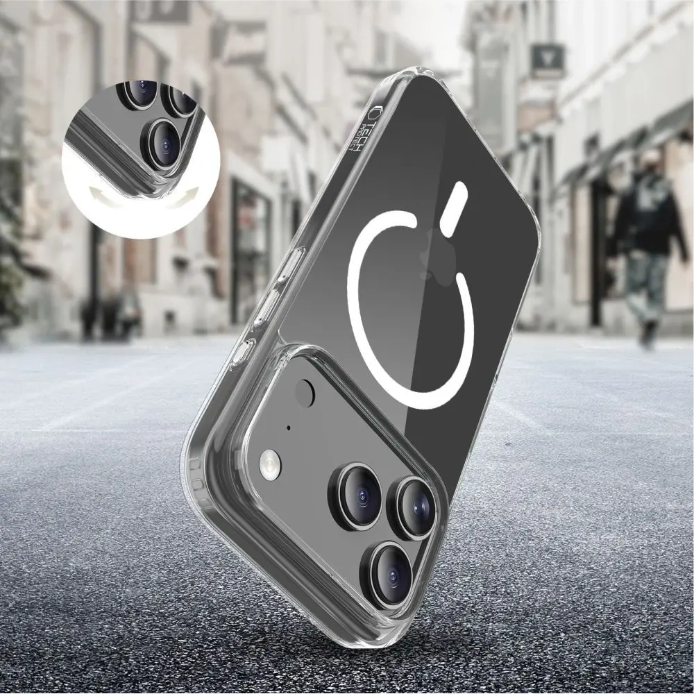 Etui Tech-Protect Flexair Hybrid CC MagSafe do Apple iPhone 17 Pro Clear