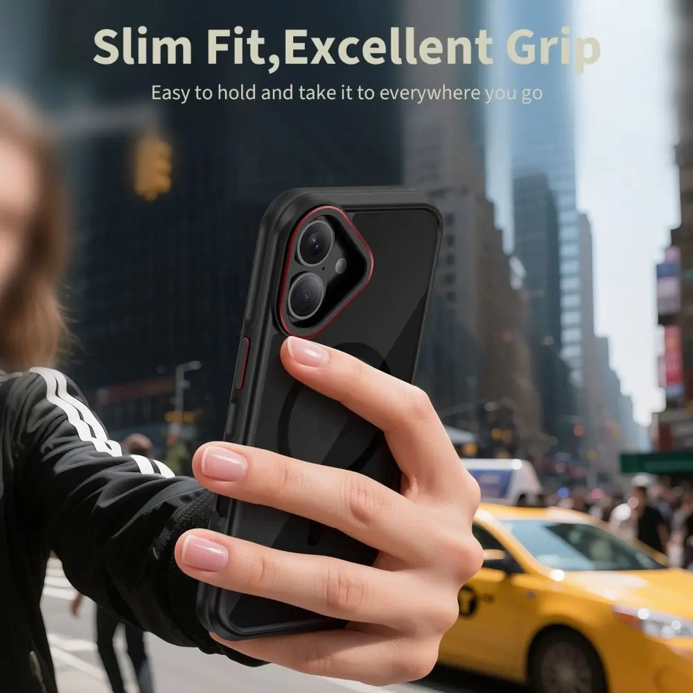 Etui Tech-Protect MagHybrid MagSafe do Apple iPhone 17 Black/red