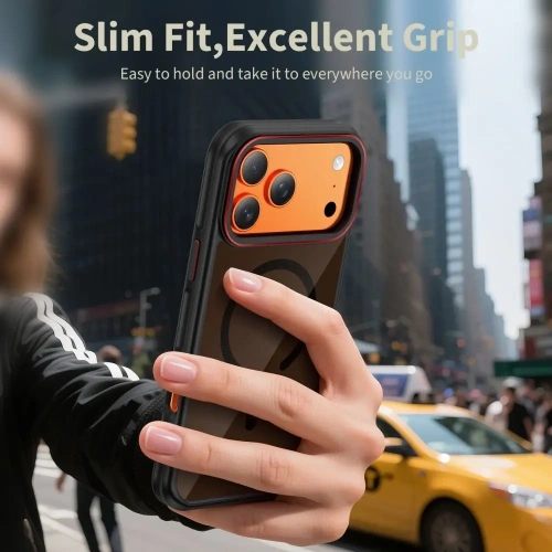 Etui Tech-Protect MagHybrid MagSafe do Apple iPhone 17 Pro Max Black/red