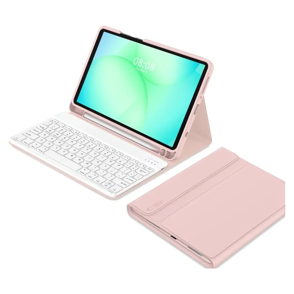 Etui Tech-Protect Smartcase Pen + Keyboard do Samsung Galaxy Tab A9 / A11 8.7 X110 / X115 / X133 / X135 Pink