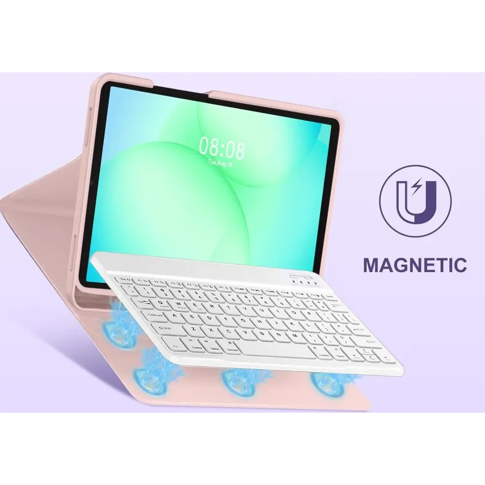 Etui Tech-Protect Smartcase Pen + Keyboard do Samsung Galaxy Tab A9 / A11 8.7 X110 / X115 / X133 / X135 Pink