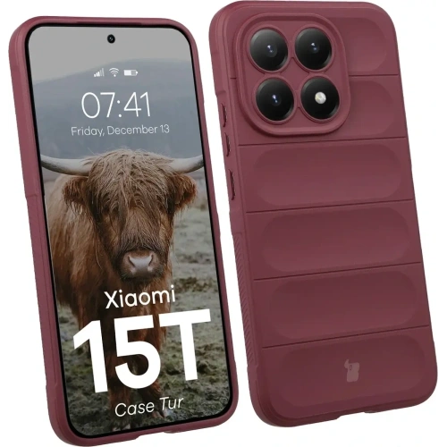 Pancerne etui Bizon Case Tur do Xiaomi 15T burgundowe