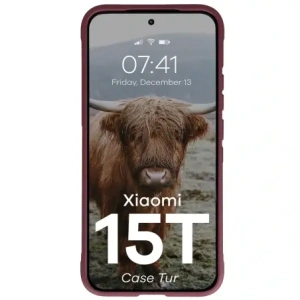 Pancerne etui Bizon Case Tur do Xiaomi 15T burgundowe