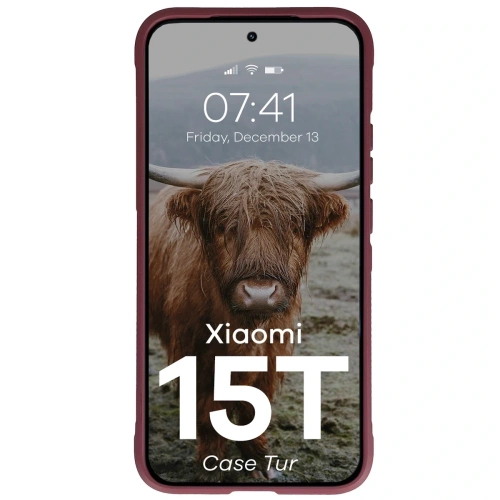 Pancerne etui Bizon Case Tur do Xiaomi 15T burgundowe
