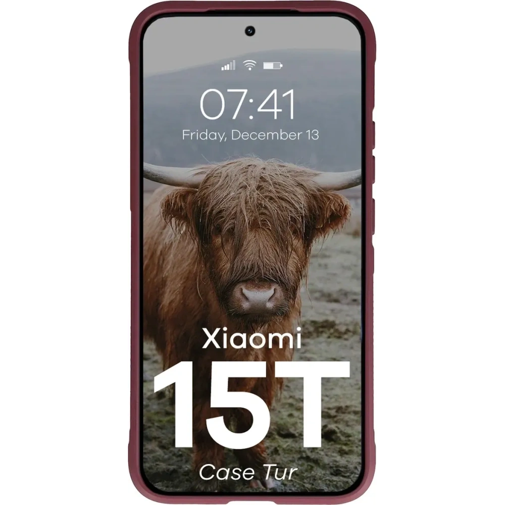 Pancerne etui Bizon Case Tur do Xiaomi 15T burgundowe