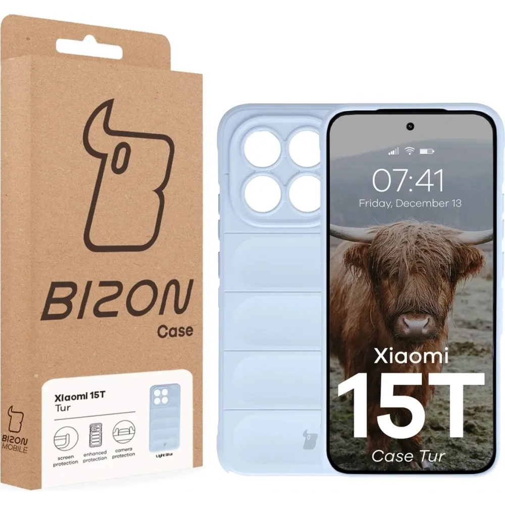 Pancerne etui Bizon Case Tur do Xiaomi 15T jasnoniebieskie