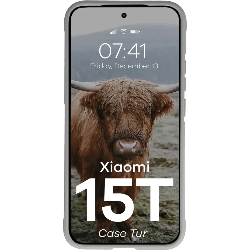 Pancerne etui Bizon Case Tur do Xiaomi 15T jasnoszare