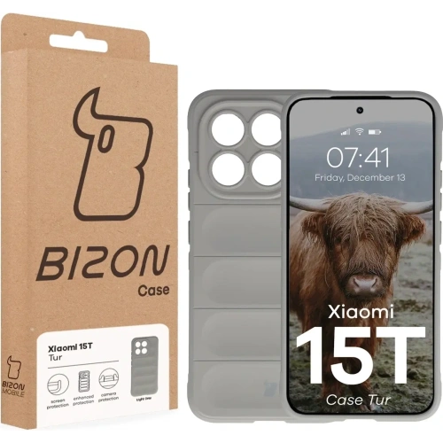 Pancerne etui Bizon Case Tur do Xiaomi 15T jasnoszare