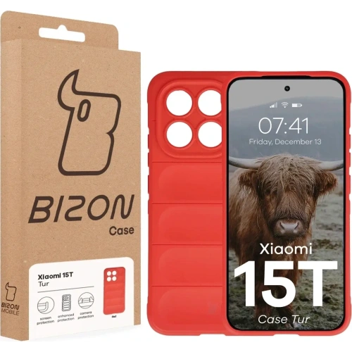 Pancerne etui Bizon Case Tur do Xiaomi 15T czerwone