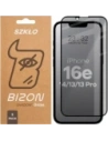 Prywatyzujące szkło hartowane Bizon Glass Edge Shadow Duo do Apple iPhone 16e / 14 / 13 Pro / 13 przyciemniane z czarną ramką [2 PACK]