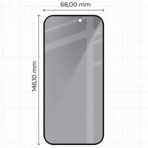 Prywatyzujące szkło hartowane Bizon Glass Edge Shadow Duo do Apple iPhone 17 / 17 Pro / 16 Pro przyciemniane z czarną ramką [2 PACK]