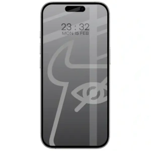 Prywatyzujące szkło hartowane Bizon Glass Edge Shadow Duo do Apple iPhone 17 / 17 Pro / 16 Pro przyciemniane z czarną ramką [2 PACK]