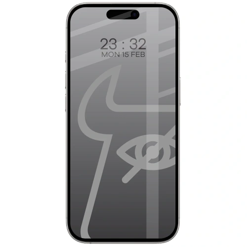 Prywatyzujące szkło hartowane Bizon Glass Edge Shadow Duo do Apple iPhone 17 / 17 Pro / 16 Pro przyciemniane z czarną ramką [2 PACK]