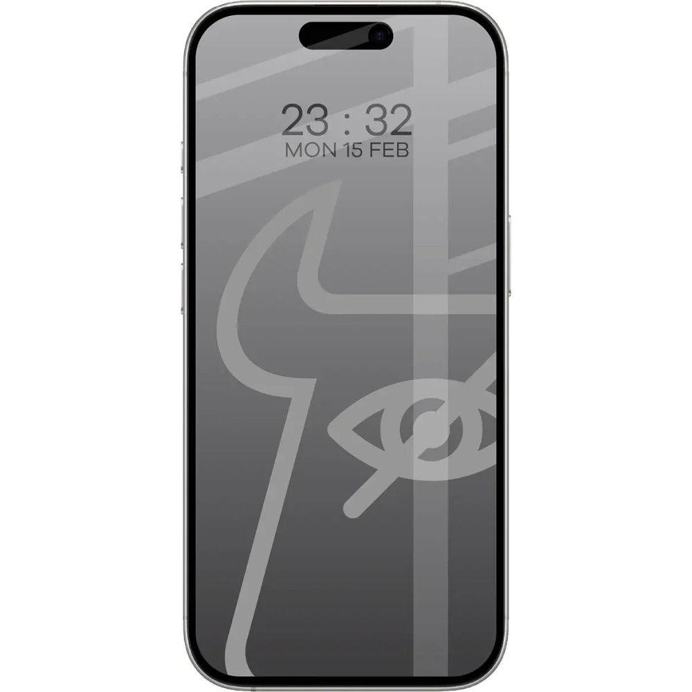 Prywatyzujące szkło hartowane Bizon Glass Edge Shadow Duo do Apple iPhone 17 / 17 Pro / 16 Pro przyciemniane z czarną ramką [2 PACK]