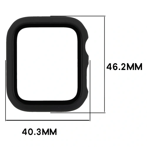 Etui ze szkłem do zegarka Bizon Case+Glass Watch do Apple Watch SE 3 / SE 2 / SE / 6 / 5 / 4 44mm matowe czarne