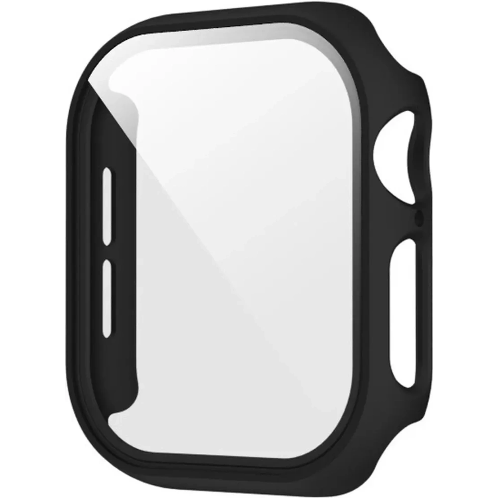 Etui ze szkłem do zegarka Bizon Case+Glass Watch do Apple Watch SE 3 / SE 2 / SE / 6 / 5 / 4 44mm matowe czarne