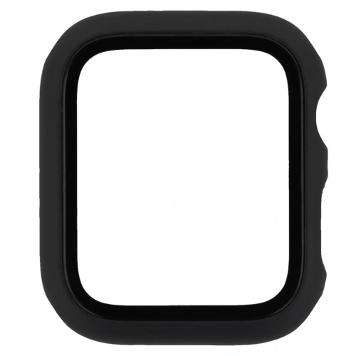 Etui ze szkłem do zegarka Bizon Case+Glass Watch do Apple Watch SE 3 / SE 2 / SE / 6 / 5 / 4 44mm matowe czarne