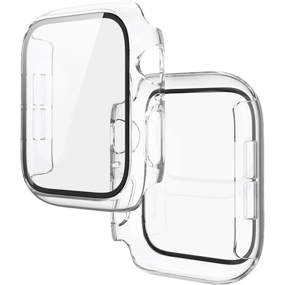 Etui ze szkłem do zegarka Bizon Case+Glass Watch do Apple Watch SE 3 / SE 2 / SE / 6 / 5 / 4 44mm przezroczyste