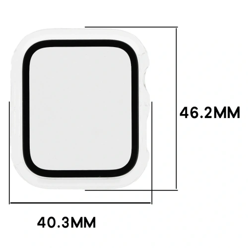 Etui ze szkłem do zegarka Bizon Case+Glass Watch do Apple Watch SE 3 / SE 2 / SE / 6 / 5 / 4 44mm przezroczyste