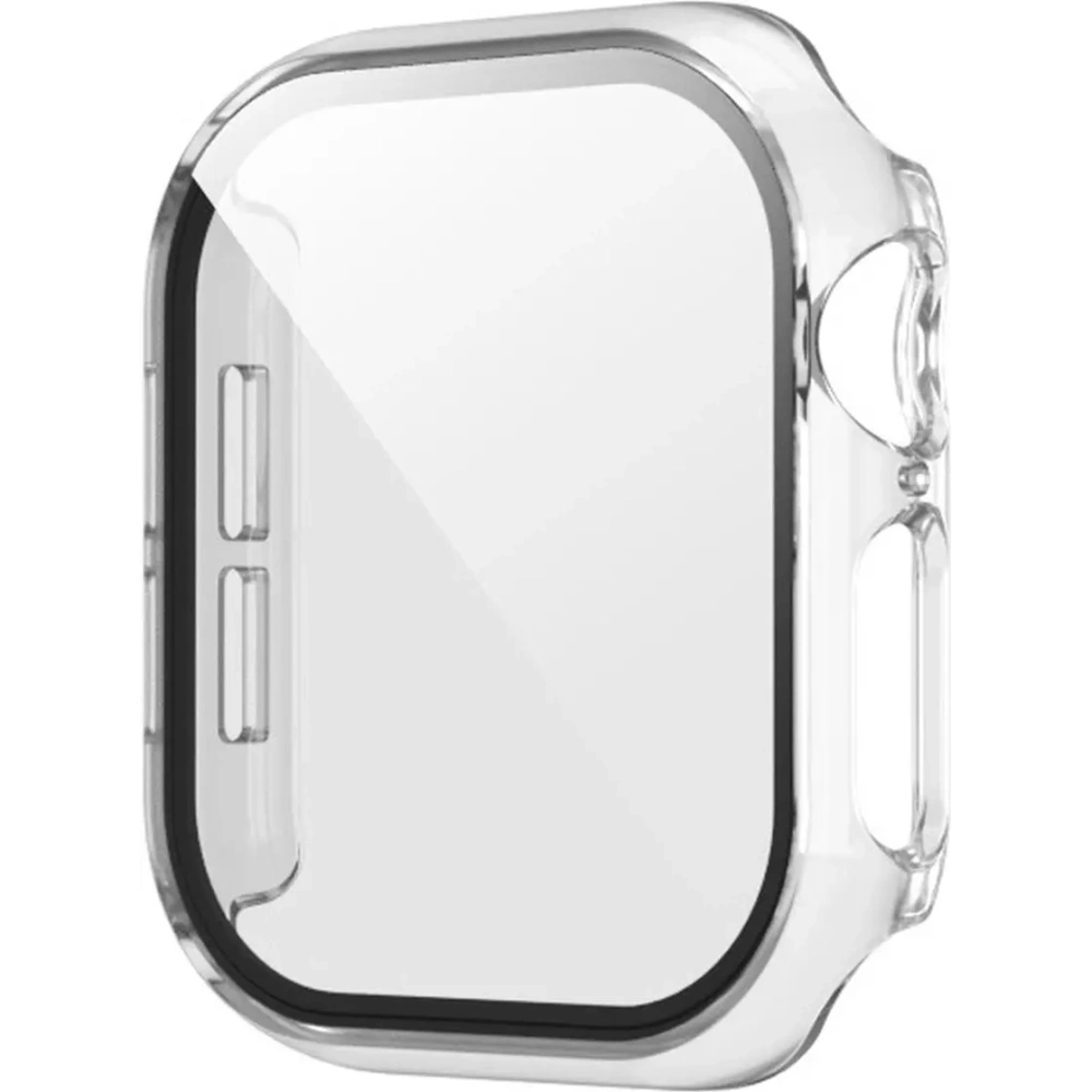 Etui ze szkłem do zegarka Bizon Case+Glass Watch do Apple Watch SE 3 / SE 2 / SE / 6 / 5 / 4 44mm przezroczyste