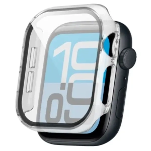 Etui ze szkłem do zegarka Bizon Case+Glass Watch do Apple Watch SE 3 / SE 2 / SE / 6 / 5 / 4 44mm przezroczyste